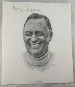 Signed PGA Golfer Billy Casper 1970s Portrait Art Print Bill Bates - Picture 1 of 2