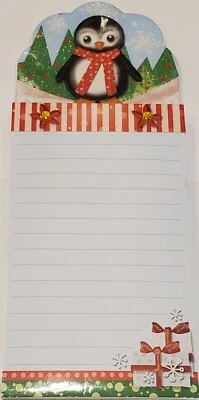 NEW Punch Studio Magnetic Perforated Notepad Holiday Penguin w/Gift Boxes,Sealed - Image 1 of 4