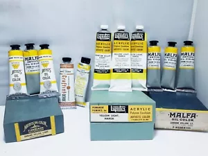 NOS 11 tubi Weber Liquitex & Devoe Siena GIALLO CADMIO/GIALLO CROMO pittura ad olio - Foto 1 di 11