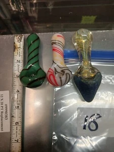 Set of 3 Quality HEAVY Glass Pipes - Picture 1 of 1