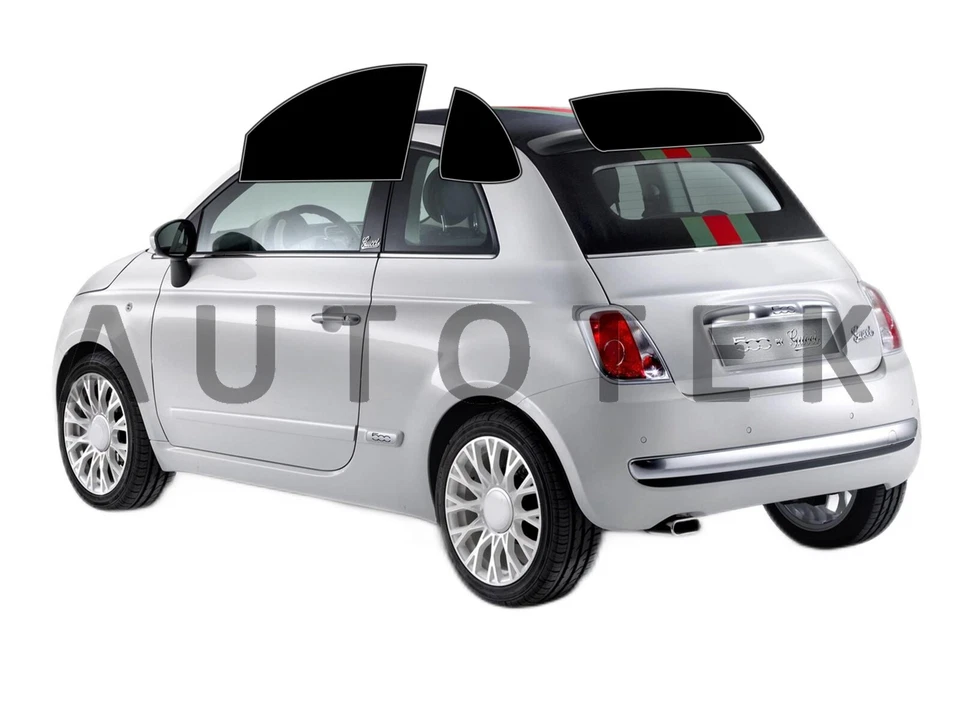 Película de ventana precortada en todos los lados cualquier tono para FIAT 500C convertible 2012-2019 Foto 1 de 4