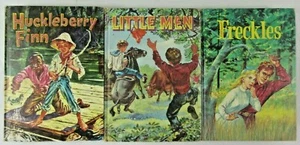 3 Whitman Classics Huckleberry Finn Little Men Freckles 1955 1961 HC - Picture 1 of 11
