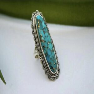 Size 8 New Boho Western Rodeo Turquoise Woman’s Fashion Ring
