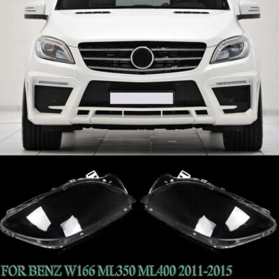 For Mercedes Benz ML W166 ML350 ML400 Headlight Lens Headlamp Cover 2011-2015 - Imagem 1 de 4