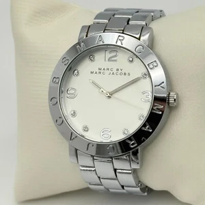 Women's MARC JACOBS Amy Silver Tone Gemstone Indices Bracelet Watch 39mm MAM9033 - Picture 1 of 7