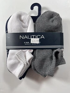 NEW Unisex Nautica Gray Socks Lot of 6 Shoe size 10.5-4 Sock size 6-8 (LL#106) - Picture 1 of 1