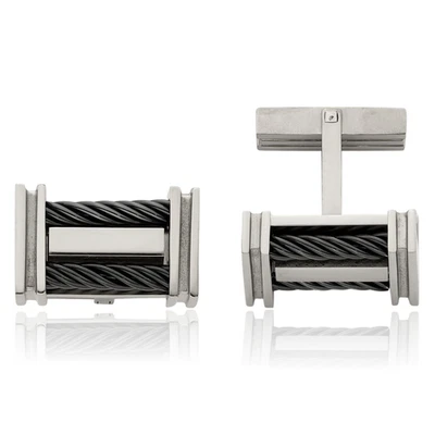 Titanium Black Wire Cufflinks - Image 1 of 4