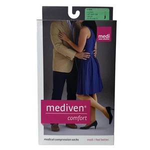 Mediven Comfort Compression Calf Open Toe Socks Size 4 - 47304 - 20-30 Natural - Picture 1 of 5