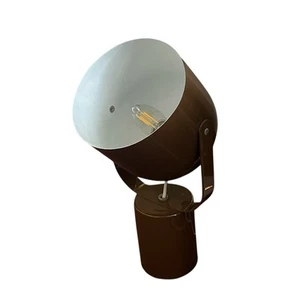 Vtg Mid Century Spotlight Lamp Metal Enamel Brown 1970s Atomic 12" Works READ - Picture 1 of 7