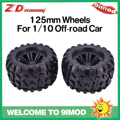 2pcs ZD Racing 12mm HEX 125mm Wheel Tire For 1/10 Monster Truck Off Road HPI HSP - Bild 1 von 4
