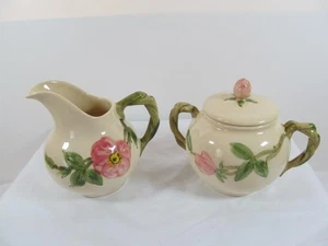Franziskaner Wüstenrose Milchkännchen und Zuckerdose mit Deckel USA - 1947 bis 1949 - Bild 1 von 3