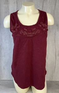 Eddie Bauer Tank Top Shirt Dark Red Decorative Front Women’s Size XS - Picture 1 of 16