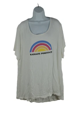 Camiseta Philosophy Mujer 3X Plus Radiate Positivo Gráfico Blanco Nueva Con Etiquetas Foto 1 de 4