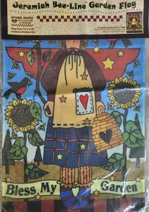 Jeremiah Bee-Line Garden Flag "Bless My Garden" Angel 12-1/2"x18" New In Bag - Picture 1 of 5