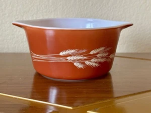 VINTAGE PYREX 473-B Autumn Harvest Wheat 1 Liter Casserole Dish, No lid - Picture 1 of 7