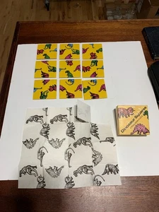 Vintage Dinosaur Squares a Tessellation Puzzle #851 Whitehall Games 9 Pieces - Picture 1 of 7