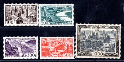 FRANCE 1940 AIR MAIL SCOTT #C23-C27 MINT LIGHT HINGE - Image 1 of 2