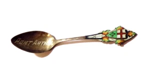 Vintage Port Arthur Ontario Canada Sterling Silver Souvenir Spoon Enamel Antique - Picture 1 of 3