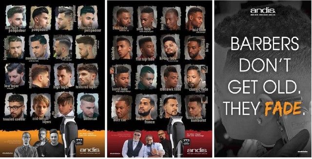 24 X 36 MODERN BARBER SHOP SALON HAIR CUT FOR MEN CHART POSTER #1