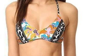 Nanette Lepore Womens Copa Cubana Heartbeaker Cross-Back Bralette Bikini Top, XS - Picture 1 of 3