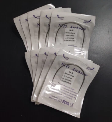 10 pacotes de arco retangular curva reversa Niti arco fio ortodôntico arcos ovais - Imagem 1 de 4