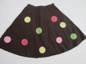 GYMBOREE GIRLS BROWN STRETCHABLE WAIST BIG POLKA DOTS A-LINE SKIRT SZ 6 EUC - Picture 1 of 4