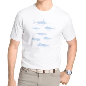 Izod Saltwater Men's T-Shirt Swordfish Tarpon Marlin Print White Size Large - Picture 1 of 1