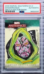 2008 Marvel Masterpieces Doctor Doom PSA Authentic Sketch Card 1/1 Dan Borgonos - Picture 1 of 3