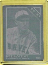 1/1 DAVE BANCROFT 1993 CONLON PRINTING PRESS PLATE 1971 HOF BOSTON BRAVES 1 OF 1