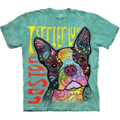 The Mountain Boston Terrier Luv Dog T-Shirt by Dean Russo New (Sm - 2X) - Image 1 of 3