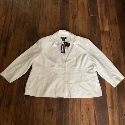 Larry Levine Classics Traje Chaqueta Blazer, Crema, Abrigo Forrado, 30W Foto 1 de 4