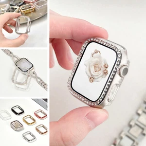 Pour Apple Watch 49/45/44/42/41/40/38 mm pare-chocs diamant bling étui filles - Photo 1 sur 16