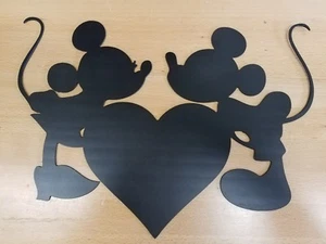 Mickey & Minnie Maus Metall Wandbild Plasmaschnitt Schild Geschenkidee Herz - Bild 1 von 1