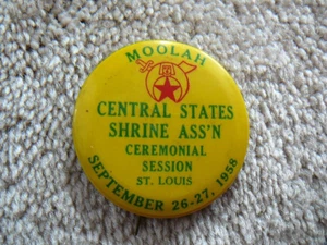 Moolah Central States Shrine Association 1958 St Louis Session - 2" Pinback - Picture 1 of 2