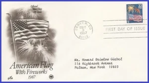 USA5 #2276 ADDR PCS ARTCRAFT FDC Flagge und Feuerwerk - Bild 1 von 1