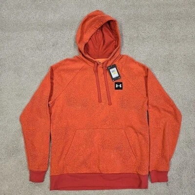 Sudadera con capucha Under Armour para hombre mediana Rival polar naranja rojo Foto 1 de 4