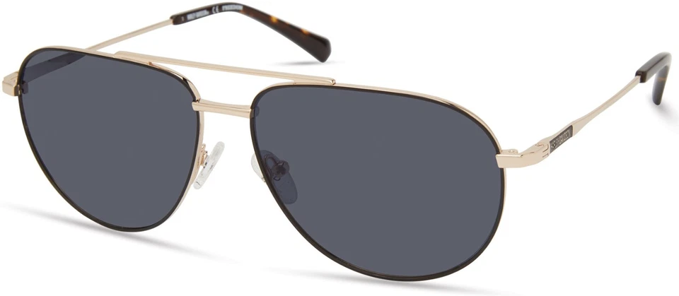 Harley Davidson HD1012X 05D Black Gold Aviator Metal Sunglasses Frame 59-14-145 - Image 1 of 1