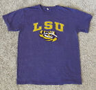 LSU Tigers T-Shirt Size Large L Purple Short Sleeve Tiger Eye Distressed Tee