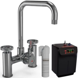 Astini Industrial Bridge 3in1 Chrom kochendes Warmwasser Küche Wasserhahn & Tank - Bild 1 von 5