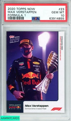 2020 TOPPS NOW MAX VERSTAPPEN #23 F1 ASTON MARTIN RED BULL ROOKIE PSA 10 GEM MT - Image 1 of 3