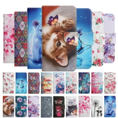 Butterfly Cat Flower Wallet Phone Case For Samsung S20 S21 S22 S23 Note 20 A32 - Image 1 of 4