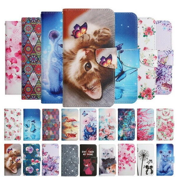 Flower Cat Butterfly Wallet Phone Case For Samsung S20 S21 S22 S23 Note 20 A32 - Image 1 of 4