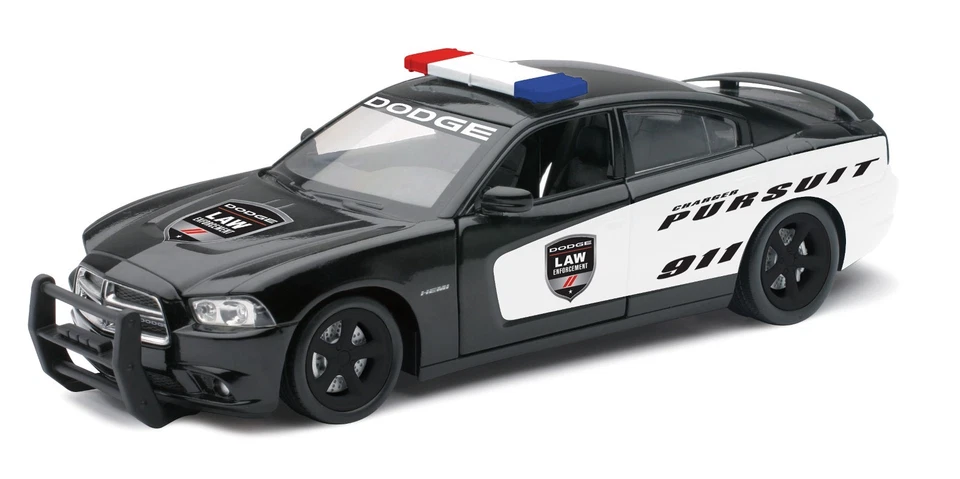 NewRay Dodge Charger Pursuit Police 1:24 scale 8" diecast model car Black - Image 1 of 1