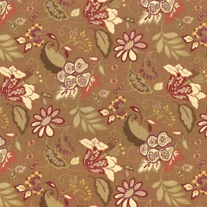1.625 Yards Empress Fabrics Floral GINGER Green Drapery Curtain Sewing Fabric  - Picture 1 of 3