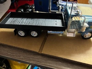 1/32 NEW RAY LIGHT BLUE KENWORTH W900 FLATBED TRUCK, NO PACKAGING # B 322 - Picture 1 of 3