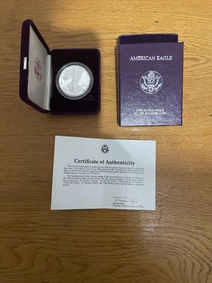 1987 American Silver Eagle Silver Dollar Proof w/ OGP & COA - Image 1 of 4