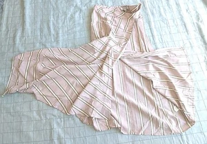 BNWOT GREAT PLAINS PINK BEIGE CREAM STRIPE WRAPOVER SKIRT SIZE 12 £65 NOW £15 - Picture 1 of 4