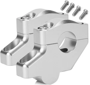7/8" 22mm Handlebar Bar Risers Motorcycle Clamps For silver - Picture 1 of 7