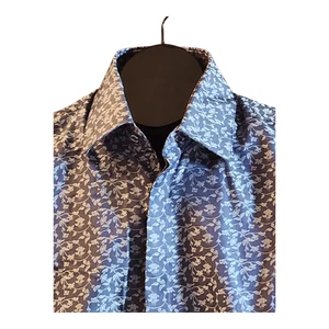 Robert Gharam Hemd blau geblümt Knopfleiste 39/15,5 - Bild 1 von 6