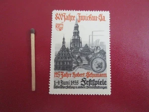 Zwickau - Sa.    Reklamemarke :  125 Jahre Robert Schumann  1935 - Bild 1 von 1
